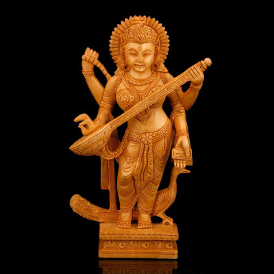 Collectible India Hindu Goddess Saraswati Wooden Idol Music Lady Figurine Gift Decorative Showpiece - 20 cm(Wooden, Multicolor)
Collectible India Hindu Goddess Saraswati Wooden Idol Music Lady Figurine Gift Decorative Showpiece - 20 cm(Wooden, Multicolor)