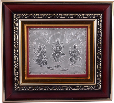 Siri Creations 999 Pure Lakshmi Ganesh Saraswathi With Wooden Frame Decorative Showpiece - 19.5 cm(Silver, Silver)
Siri Creations 999 Pure Lakshmi Ganesh Saraswathi With Wooden Frame Decorative Showpiece - 19.5 cm(Silver, Silver)