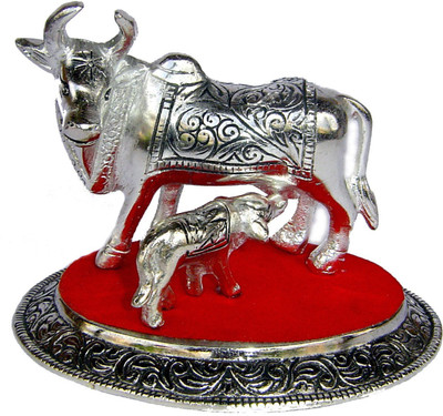 JaipurCrafts Kamdhenu Cow and Calf Decorative Showpiece - 10.16 cm(Aluminium, Silver, Red)
JaipurCrafts Kamdhenu Cow and Calf Decorative Showpiece - 10.16 cm(Aluminium, Silver, Red)