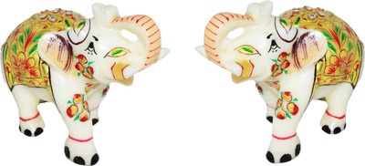 Naveen Handicraft Hand Made White Marble Elephant Pair 3.5 Inch Decorative Showpiece - 9 cm(Stoneware, Multicolor)
Naveen Handicraft Hand Made White Marble Elephant Pair 3.5 Inch Decorative Showpiece - 9 cm(Stoneware, Multicolor)