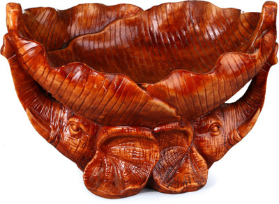 Global Voice wooden base leaves with elephant fruit basket Decorative Showpiece - 27 cm(Polyresin, Brown)
Global Voice wooden base leaves with elephant fruit basket Decorative Showpiece - 27 cm(Polyresin, Brown)