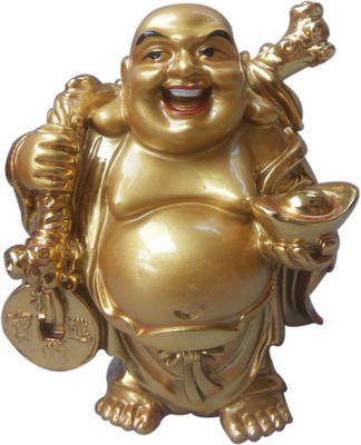 Ehatti Feng Shui Laughing Buddha with Coins and Ingot Decorative Showpiece - 10 cm(Polyresin, Gold)
Ehatti Feng Shui Laughing Buddha with Coins and Ingot Decorative Showpiece - 10 cm(Polyresin, Gold)