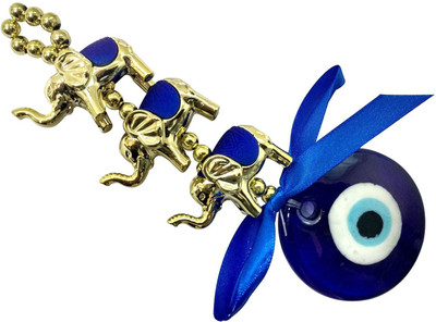 Starstell Fengshui Hanging Evil Eye with 3 Golden Elephants Decorative Showpiece - 15 cm(Ceramic, Blue)
Starstell Fengshui Hanging Evil Eye with 3 Golden Elephants Decorative Showpiece - 15 cm(Ceramic, Blue)