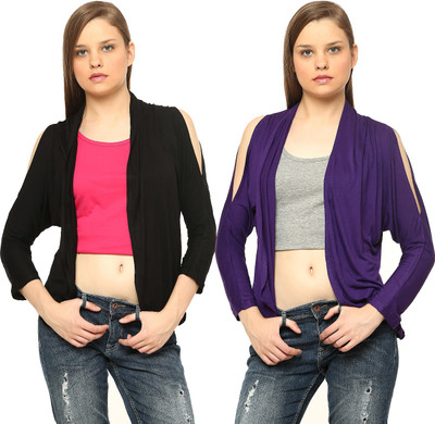 Vvoguish Women's Shrug, Blackpurple5