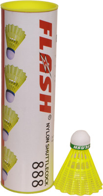 Flash Cock 888 Nylon Shuttle - Yellow(Medium, 77, Pack of 6)