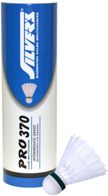Silver's Pro 370 Nylon Shuttle - White(Slow, 75, Pack of 6)