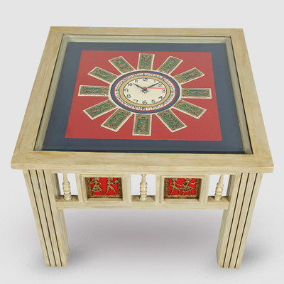 ExclusiveLane Teak Wood Warli & Dhokra Work Center Table With Clock Cum Solid Wood Side Table(Finish Color - Creamish White)
ExclusiveLane Teak Wood Warli & Dhokra Work Center Table With Clock Cum Solid Wood Side Table(Finish Color - Creamish White)