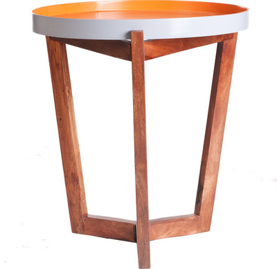 Orange Tree Solid Wood Side Table(Finish Color - Natural)