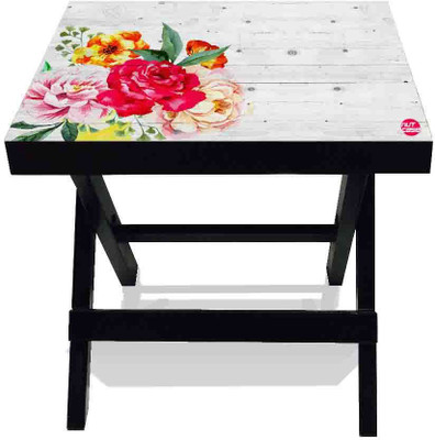 Nutcase Solid Wood Side Table(Finish Color - Black)