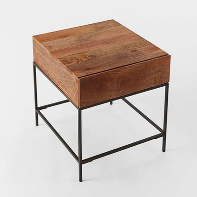 WOOD CREATION Solid Wood Side Table(Finish Color - Teak)