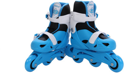 SuperK Adjustable In-line Skates - Size 2.5-5 UK(Blue)
