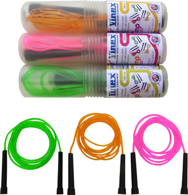 Vinex Vinex Jumping Rope - Premium (PVC, Pack of 3 Pcs) Freestyle Skipping Rope(Yellow, Green, Pink, Length: 279 cm), Green;pink;yellow
Vinex Vinex Jumping Rope - Premium (PVC, Pack of 3 Pcs) Freestyle Skipping Rope(Yellow, Green, Pink, Length: 279 cm), Green;pink;yellow