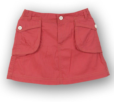 Lilliput Solid Girls A-line Red Skirt, Red light