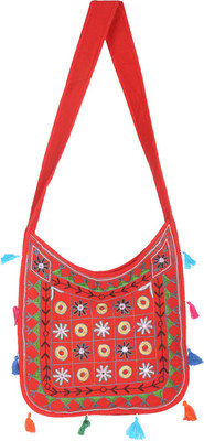 Rajrang Women Casual Red Cotton Sling Bag