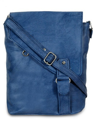 LKC Women Blue PU Sling Bag