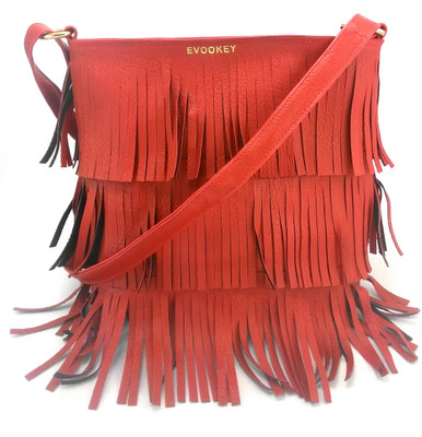 Evookey Girls Casual Red PU Sling Bag