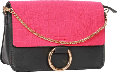 Kalon Women Casual Pink PU Sling Bag