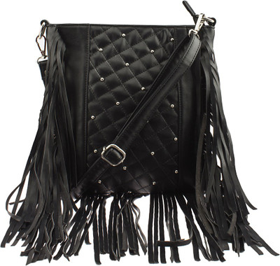 Osaiz Girls Casual Black PU Sling Bag