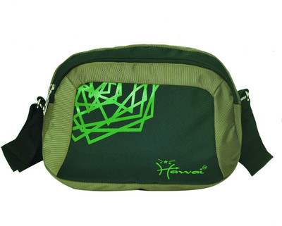 Hawai Men Casual Black, Green Polyester Sling Bag