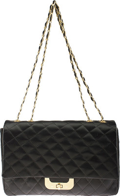 Osaiz Women Evening/Party Black PU Sling Bag