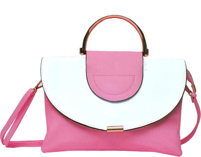 Hawai Women Casual Pink, White PU Sling Bag