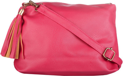 Skyline Girls Casual Pink Rexine Sling Bag
