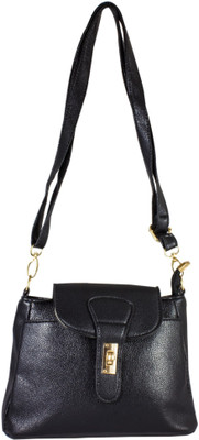 Heels & Handles Women Casual Black Leatherette Sling Bag