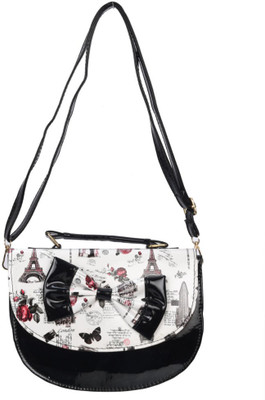 TT Girls Casual Black Leatherette Sling Bag
