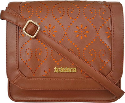 Toteteca Women Formal Brown PU Sling Bag