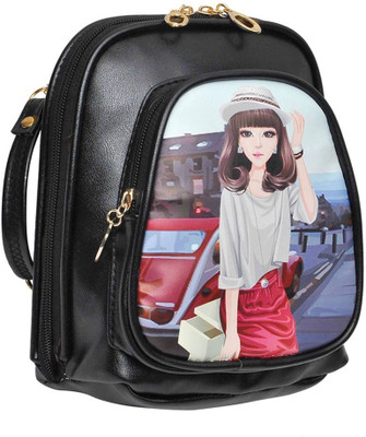 Hawai Women Casual Black PU Sling Bag