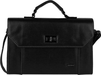 Lino Perros Women Casual Black Leatherette Sling Bag