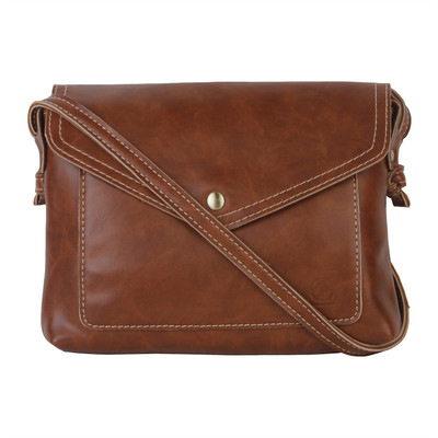 Lino Perros Women Casual Brown Leatherette Sling Bag