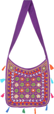 Rajrang Women Casual Purple Cotton Sling Bag