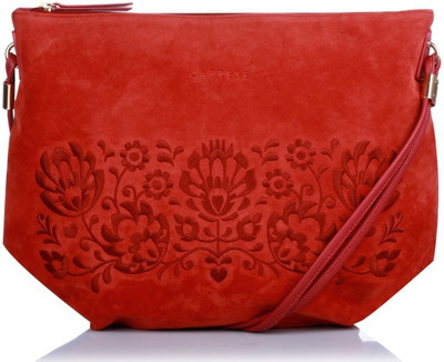 Caprese Women Casual Orange PU Sling Bag