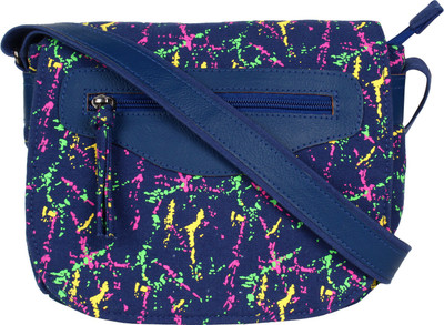 Anekaant Women Casual Blue Canvas Sling Bag