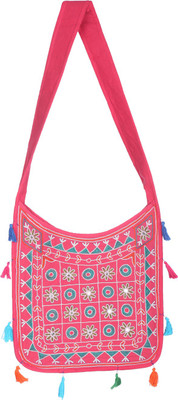 Rajrang Women Casual Pink Cotton Sling Bag