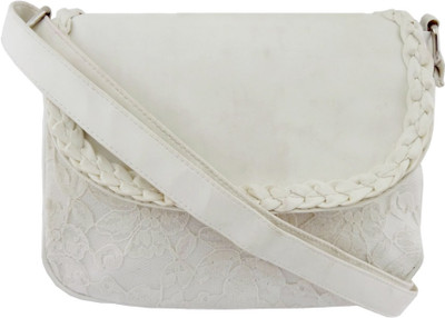 Hi Look Women Casual White PU Sling Bag