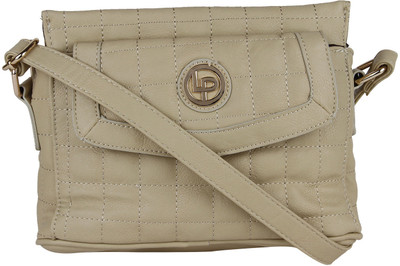 Lino Perros Women Casual Beige Leatherette Sling Bag