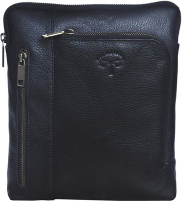 Tamanna Men & Women Formal Black Genuine Leather Sling Bag