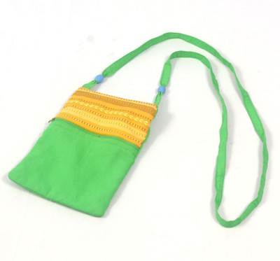 Lukluck Girls Casual Green Cotton Sling Bag