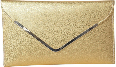 Rapidcostore Girls Evening/Party Gold PU Sling Bag
