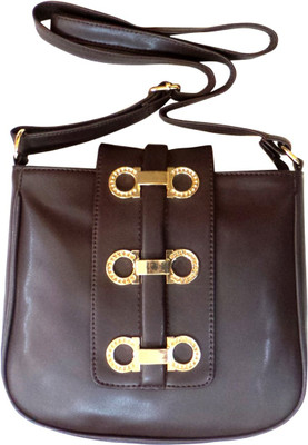 Bhamini Women Brown PU Sling Bag