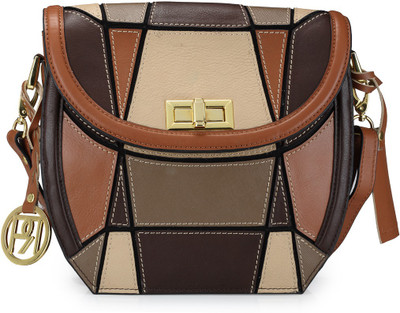 Phive Rivers Women Casual Tan Genuine Leather Sling Bag