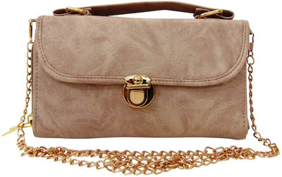 Estoss Women Evening/Party Beige PU Sling Bag