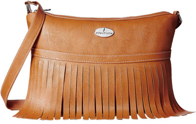 Fantosy Women Casual Tan PU Sling Bag