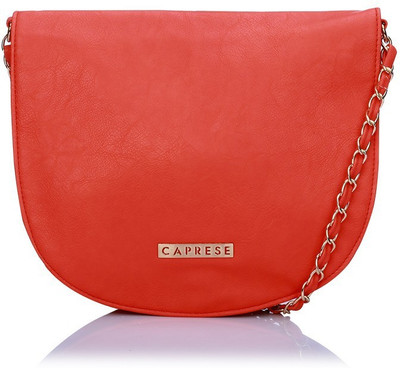 Caprese Women Casual Pink Leatherette Sling Bag