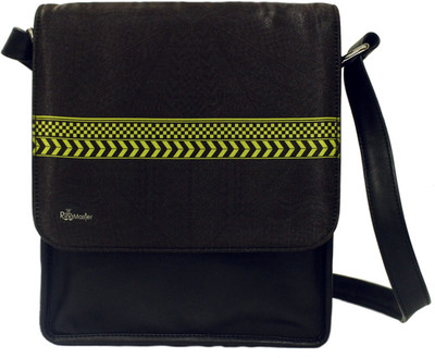 The Ringmaster Men Casual Black PU Sling Bag