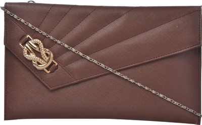 Exotique Women Casual Brown Leatherette Sling Bag