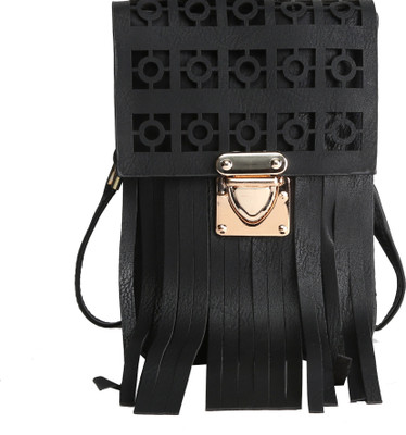 Hawai Girls Evening/Party Black PU Sling Bag