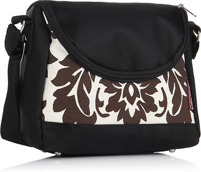 Home Heart Women Casual Black, White, Red Canvas, PU Sling Bag, Black;red;white